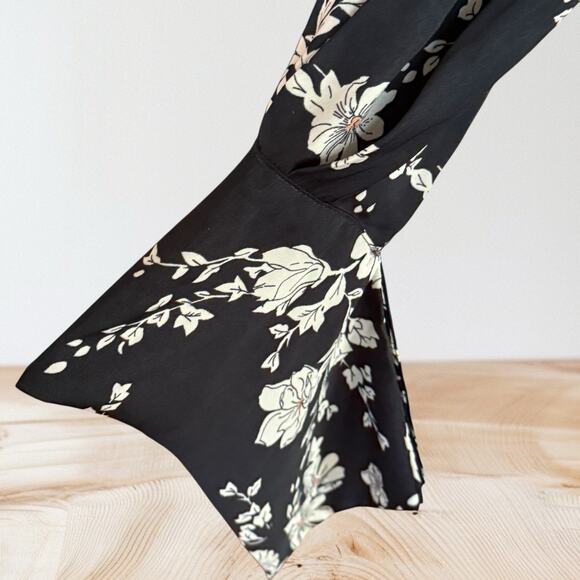 Free People Black Aries Floral Dress Sz S Open Back High Neck Mini Dress Tunic - Picture 10 of 14